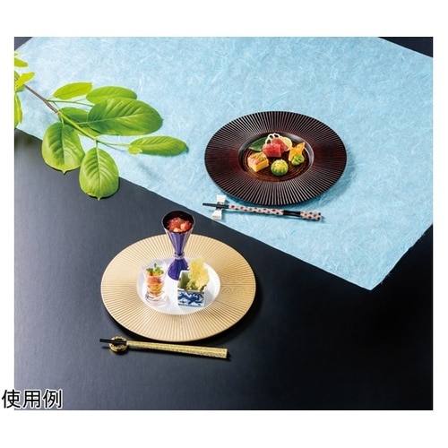 28cm タービンプレート 絞り漆刻/裏