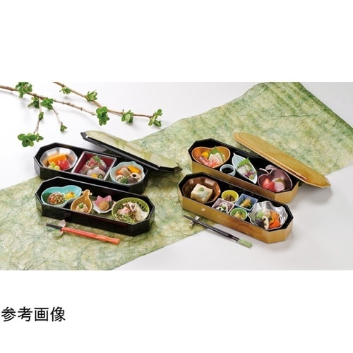亀甲長手弁当 香林塗内黒(親) 2300