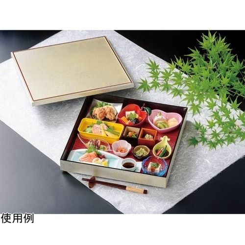 尺3 角木目松花堂 黄金銀彩天べっ甲(蓋