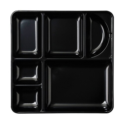 6.5寸 角加賀弁当 黒天朱内黒(蓋親