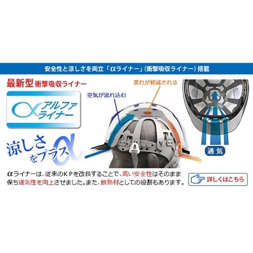 ABS製ヘルメット (αライナー・通気孔