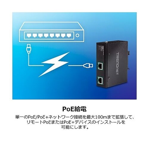 産業用PoEエクステンダー ギガ af/