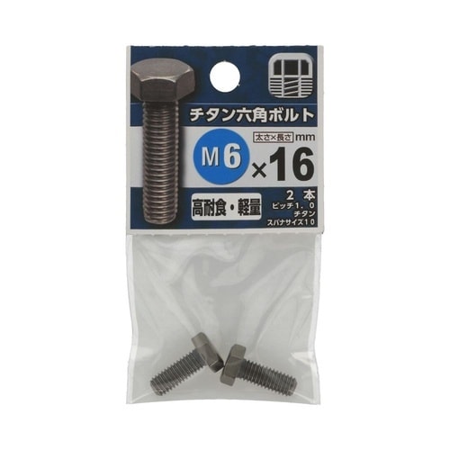 チタン六角ボルト 6×16 1セット(2