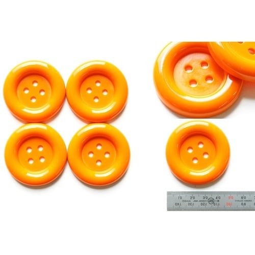 デコレーションボタン 外径50mm オレ