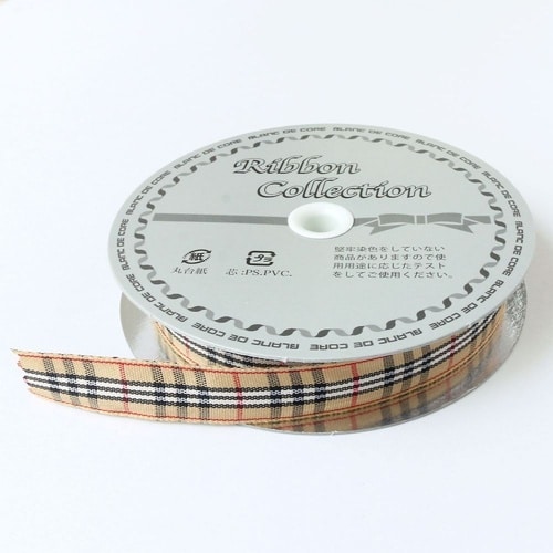 チェックリボン 15mm巾×15m巻 c