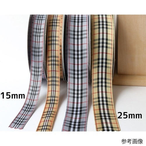 チェックリボン 15mm巾×15m巻 c