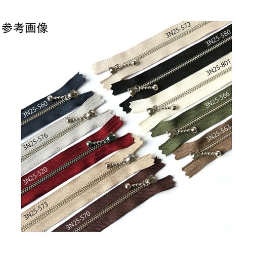 玉付ファスナー 金具・シルバー 25cm