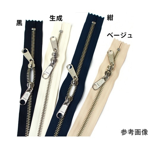 両開金属ファスナー40cm 金具・シルバ