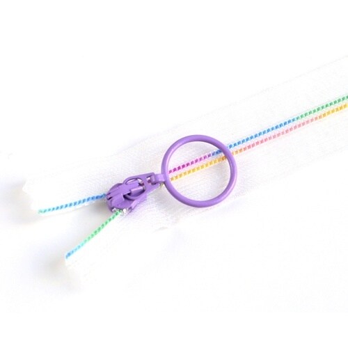 スケルトンファスナー 25cm レインボ