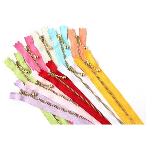 玉付ファスナー 20cm 10色各1本入
