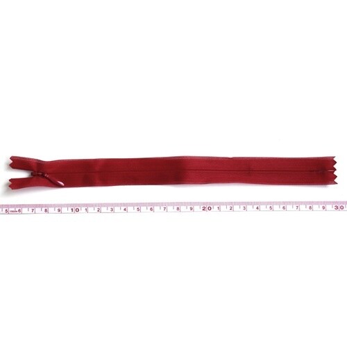 コンシールファスナー 22cm 赤 5本