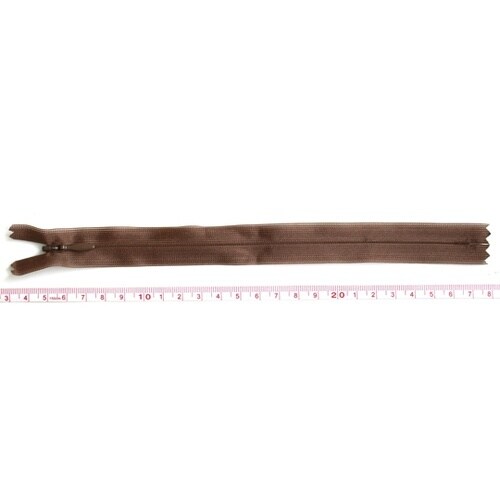 コンシールファスナー 22cm 茶 5本