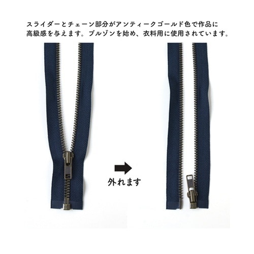 オープンファスナー 60cm 紺 3本入