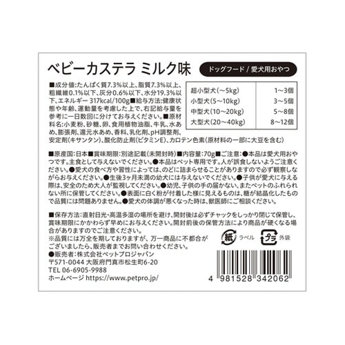 ペットプロ 国産おやつ ベビーカステラ