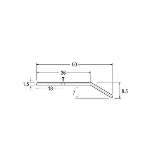 ステンレス じゅうたん押え への字 50