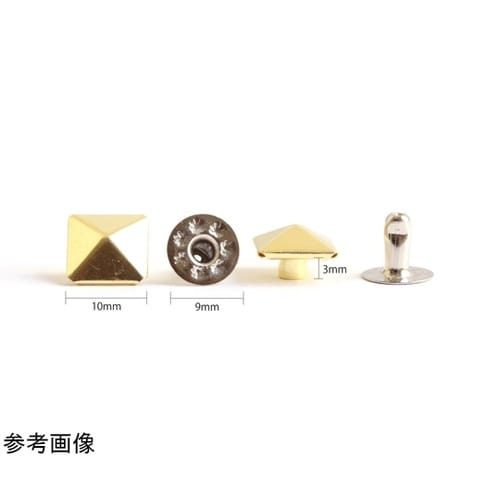 スタッズ角ピラミッド ゴールド 20組入