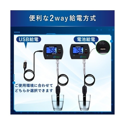 オンラインpHモニター USB/電池給電
