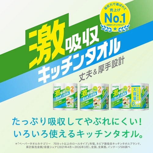 ネピア 激吸収キッチンタオル6ロール×4