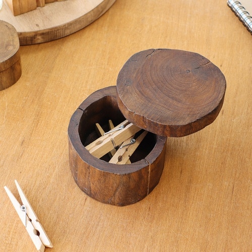小物収納 スライドボックス ブラウン 木製