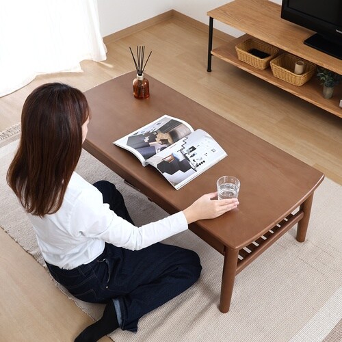 引出し棚付きセンターテーブル カミュ BR