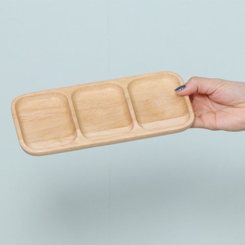 木製レクタングルトレー仕切り付き ボヌール 6個