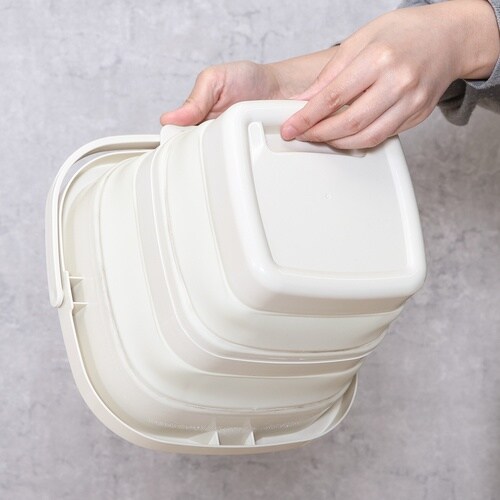 折りたたみバケツ 5L アイボリー 6個
