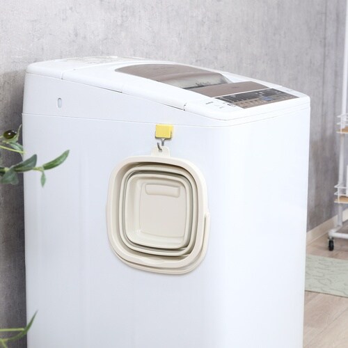 折りたたみバケツ 5L アイボリー 6個