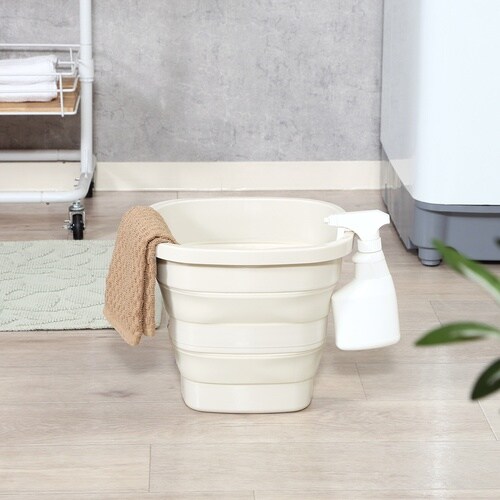 折りたたみバケツ 10L アイボリー 6個