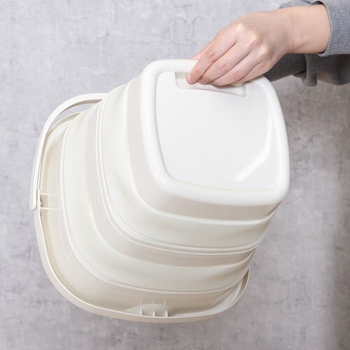 折りたたみバケツ 10L アイボリー 6個