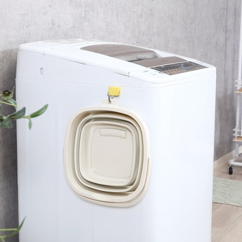 折りたたみバケツ 10L アイボリー 6個