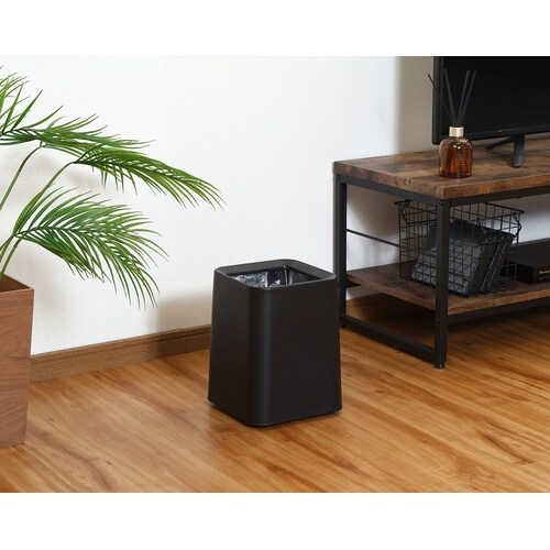 袋が隠せるゴミ箱 角形 8L BK 6個