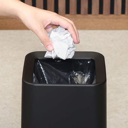 袋が隠せるゴミ箱 角形 8L BK 6個
