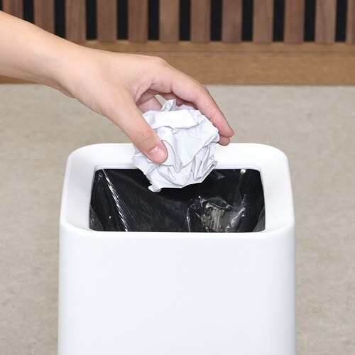 袋が隠せるゴミ箱 角形 8L WH 6個