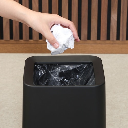 袋が隠せるゴミ箱 角形 11L BK 6個
