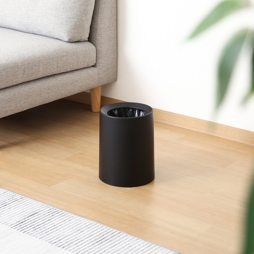 袋が隠せるゴミ箱 丸型 6L BK 6個