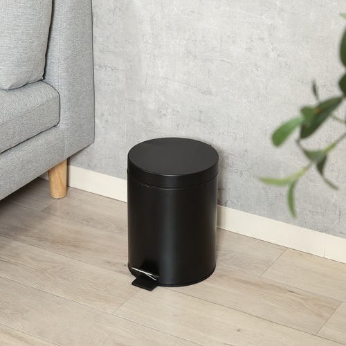 静かに閉まるゴミ箱 5L BK 6個
