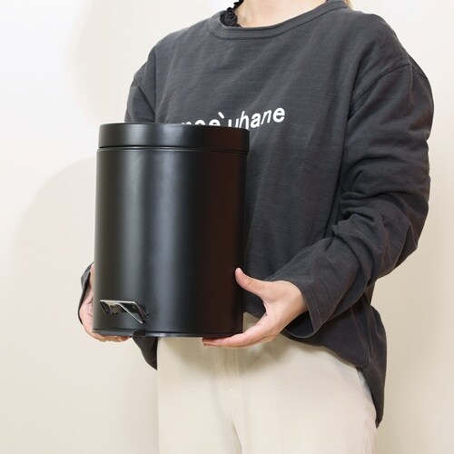 静かに閉まるゴミ箱 5L BK 6個
