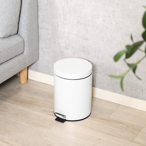 静かに閉まるゴミ箱 5L WH 6個