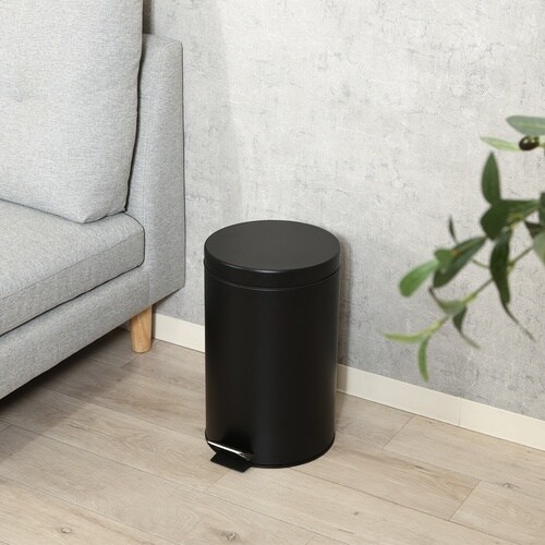 静かに閉まるゴミ箱 12L BK 4個