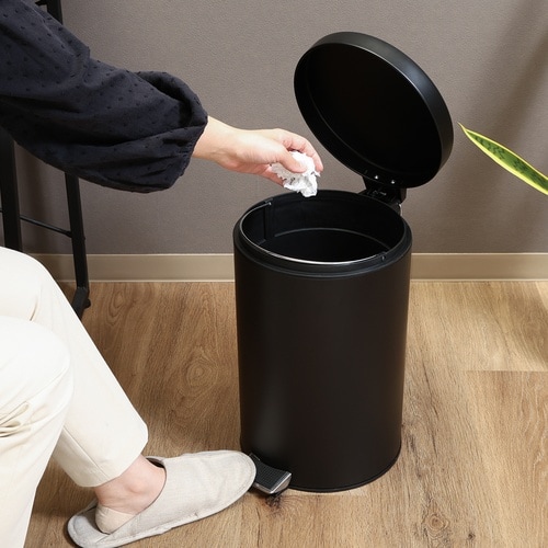静かに閉まるゴミ箱 12L BK 4個