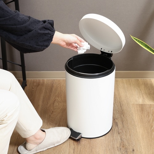 静かに閉まるゴミ箱 12L WH 4個