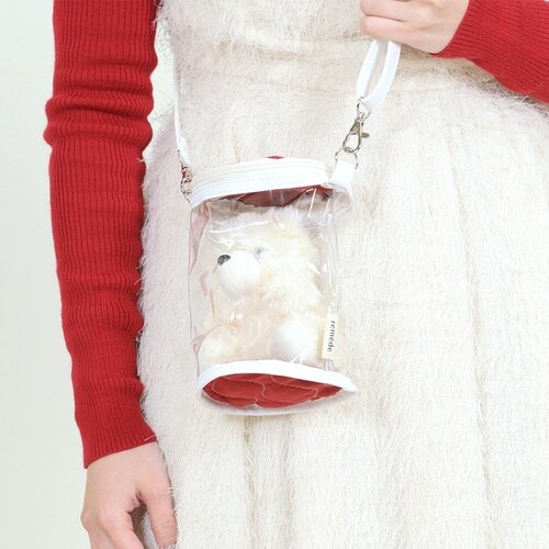 推し活 ぬいぐるみクリアバッグ レッド 6個