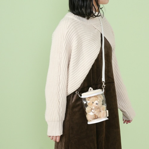 推し活 ぬいぐるみクリアバッグ アイボリー 6個