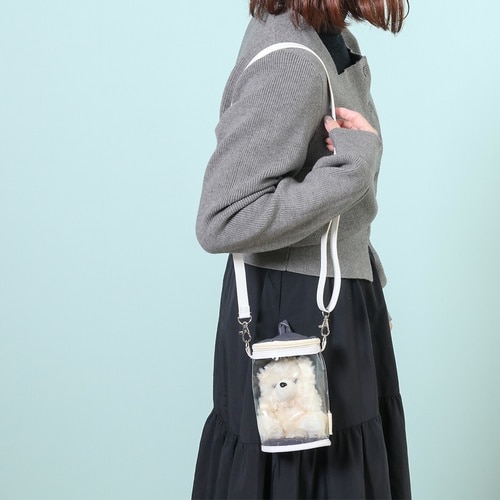 推し活 ぬいぐるみクリアバッグ グレー 6個