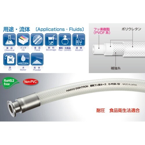 柔軟フッ素ホース 片側フェルール