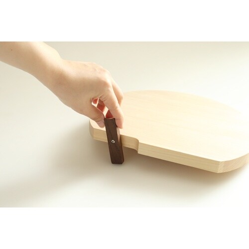 スタンド付きひのきD型まな板 30×26cm