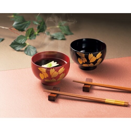 レンジほてい汁椀 花よしの 溜