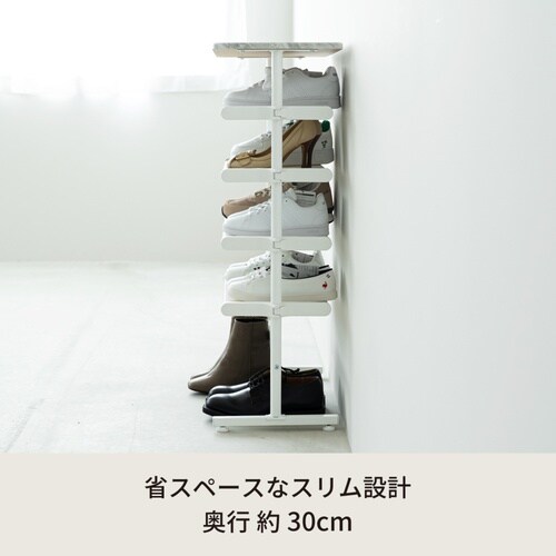 ワンタッチ式可動棚シューズラック マーブル