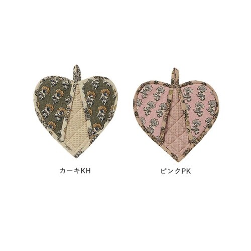 鍋掴み スラブコットンプリント ピンク