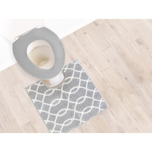 ナチュラルトイレマット 55×60cm 柄 グレー